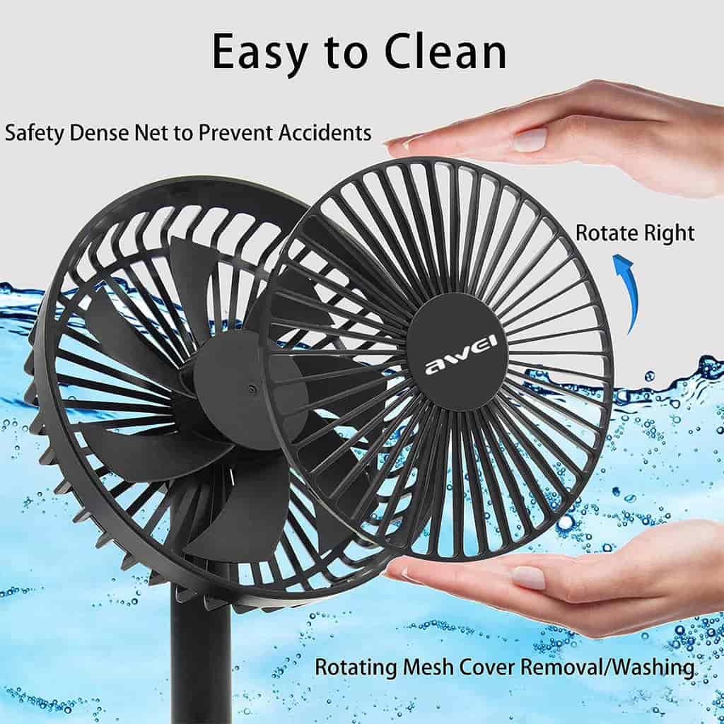 Awei F30 Mini Portable Rechargeable Desk Stand Fan