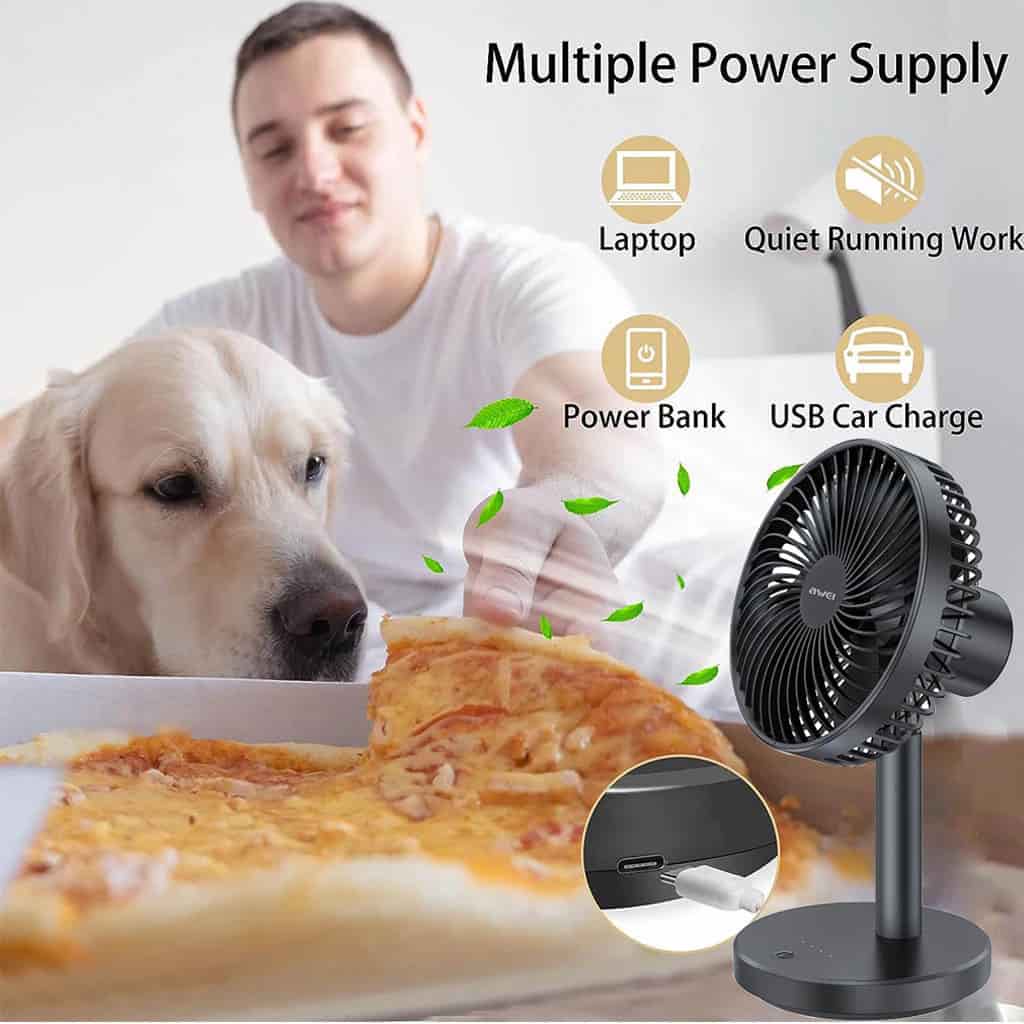 Awei F30 Mini Portable Rechargeable Desk Stand Fan