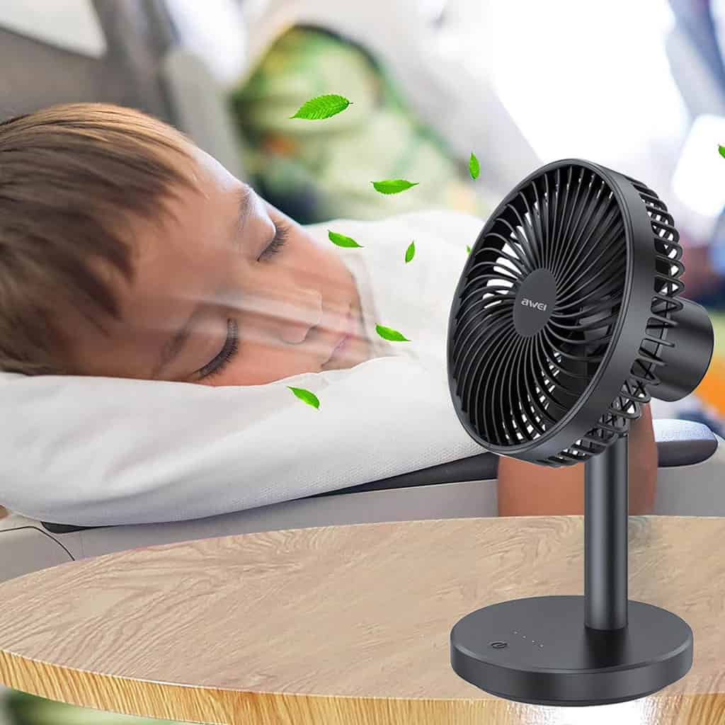 Awei F30 Mini Portable Rechargeable Desk Stand Fan