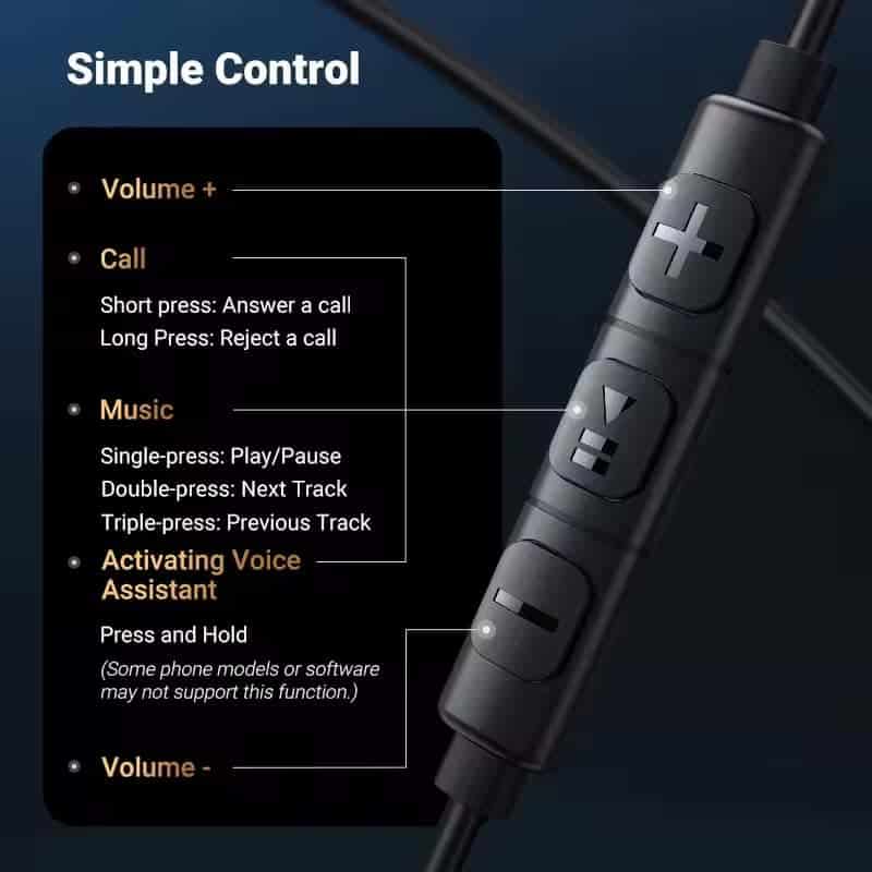 UGREEN EP105 3.5mm/USB-C Wired in Ear Headphones HiFi Stereo