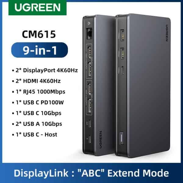 UGREEN CM615 Revodok Pro 9 in 1 USB C Docking Station