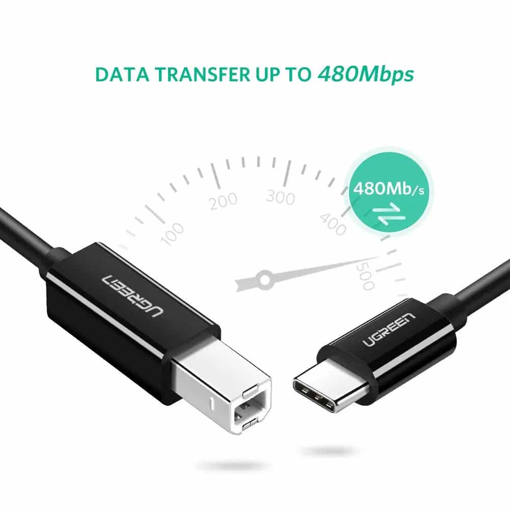 Ugreen USB241 USB-C to USB-B2.0 Printer Cable - 2m