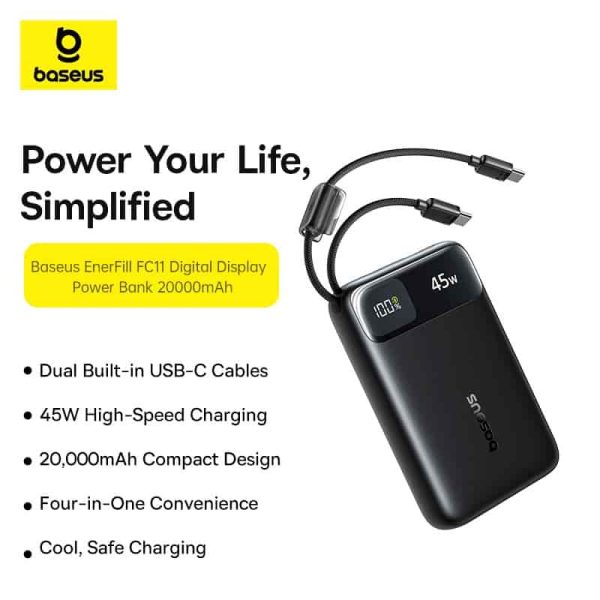 Baseus EnerFill FC11 45W 20000mAh Power Bank with Cables