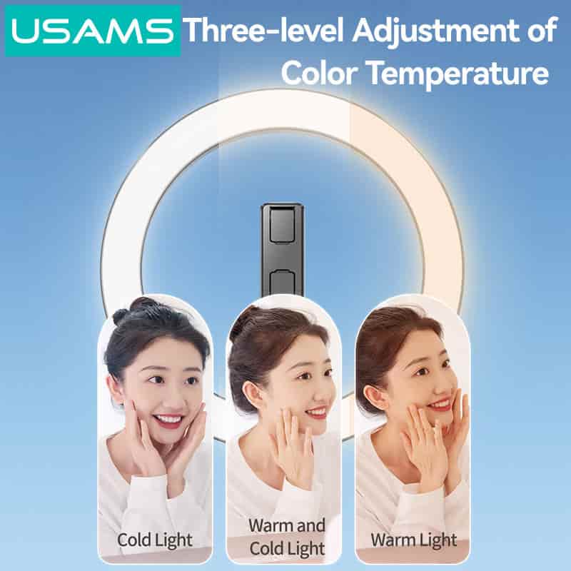 Usams ZB323 10 inch Live Steam Stand With Fill Ring Light