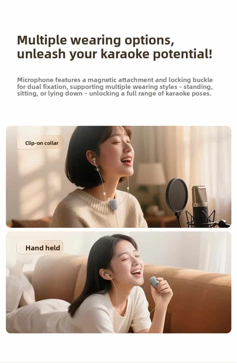 Baseus Encok K1 Karaoke Used Headphones Built-in Ear-Monitoring Wired Microphone