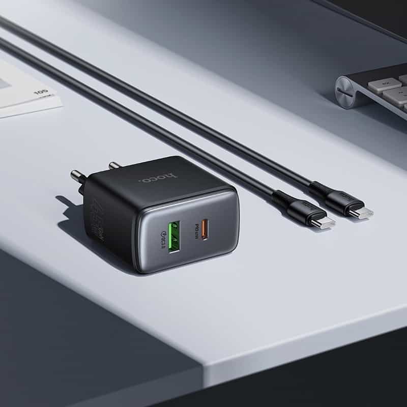 HOCO C158A PD 45W Fast Charger with Type-C to C Cable