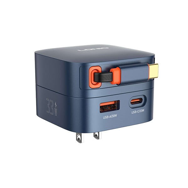 LDNIO Q9 33W GaN Fast Charger with Retractable Cable LDNIO Q9 33W GaN Fast Charger with Retractable Cable