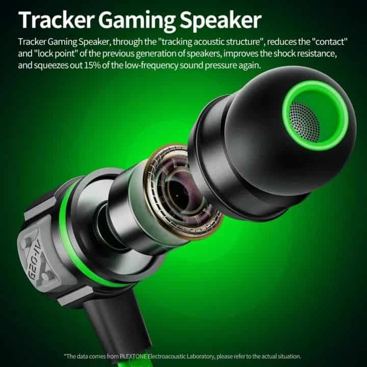 Plextone G20 Mark Custom Tracker E-Sort Driver Footfirst Sound Effect Gaming Earphone