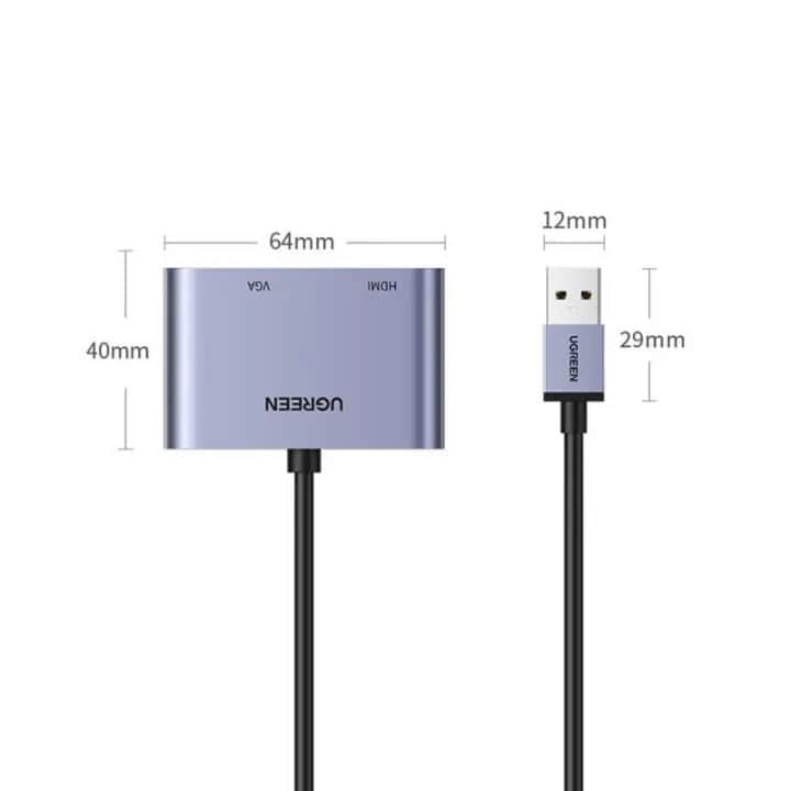 UGREEN CM449 USB 3.0 to HDMI+VGA Converter