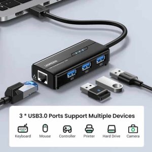UGREEN (20265) USB 3.0 Multifunctional Hub with Gigabit Ethernet Adapter
