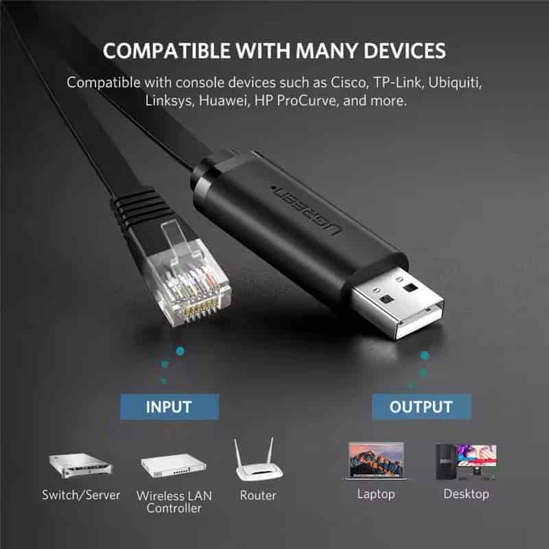 Ugreen CM204 (60813) USB-A to RJ45 Console Cable - 3M