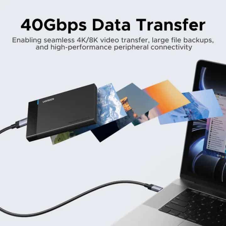 UGREEN L705 PD 240W USB4.0 GEN 3 Charging Data Cable Support 40Gbps Data Transfer 8K 4K HD Video