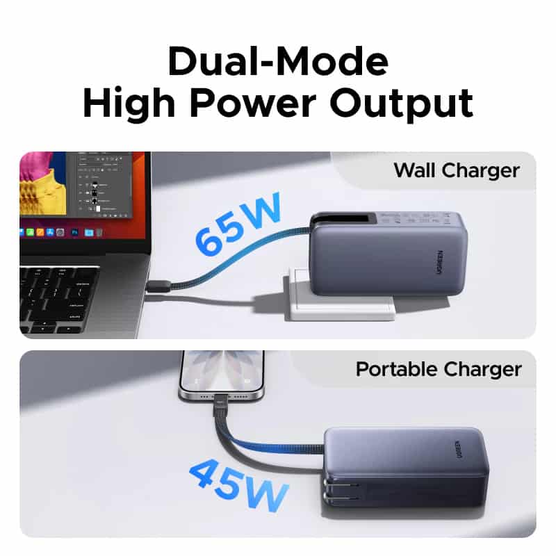 UGREEN PB512 3-in-1 45W 10000mAh Power Bank with 65W AC Outlet