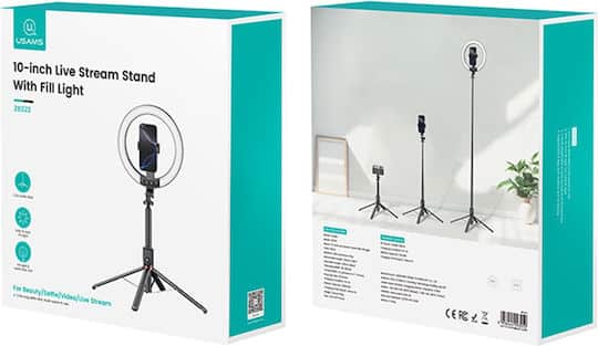 Usams ZB323 10 inch Live Steam Stand With Fill Ring Light