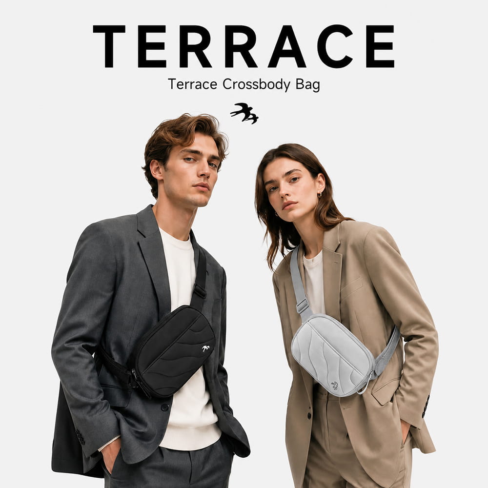 WiWU Terrace Crossbody Bag Waterproof Casual Sling Chest Bag with Adjustable Strap