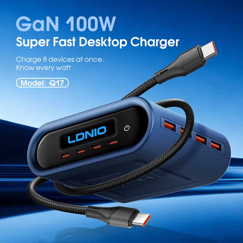 LDNIO Q17 Multi Port GaN 100W Desktop Charger