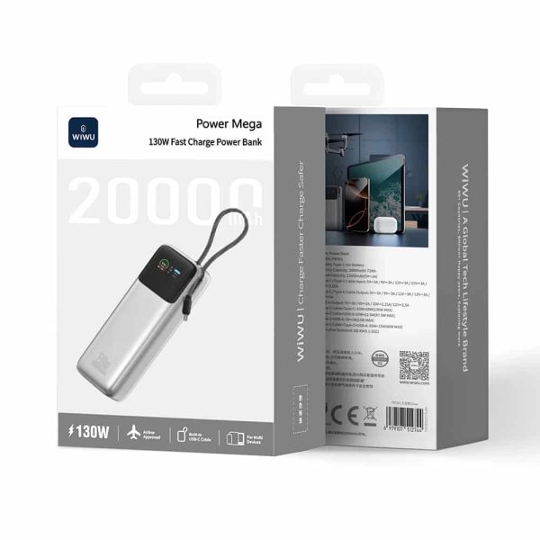 WiWU PM301 Power Mega 130W Fast Charge 20000mAh Power Bank