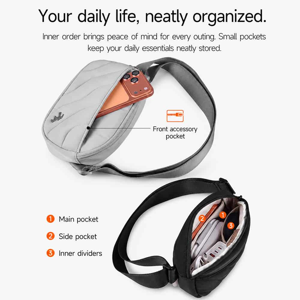 WiWU Terrace Crossbody Bag Waterproof Casual Sling Chest Bag
