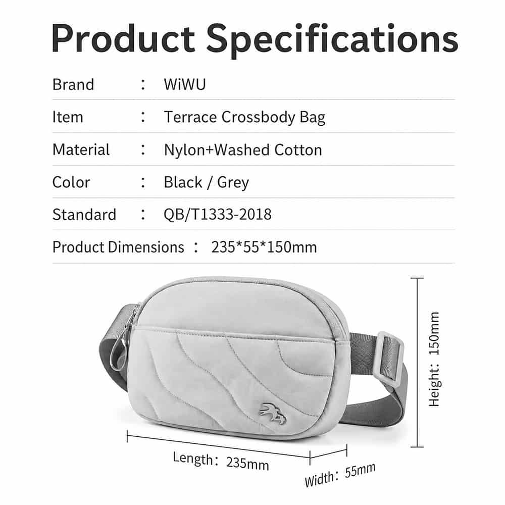 WiWU Terrace Crossbody Bag Waterproof Casual Sling Chest Bag
