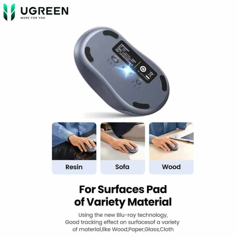 Ugreen M556 Dual Mode Wireless Bluetooth Mouse, For Laptop, MacBook, PC