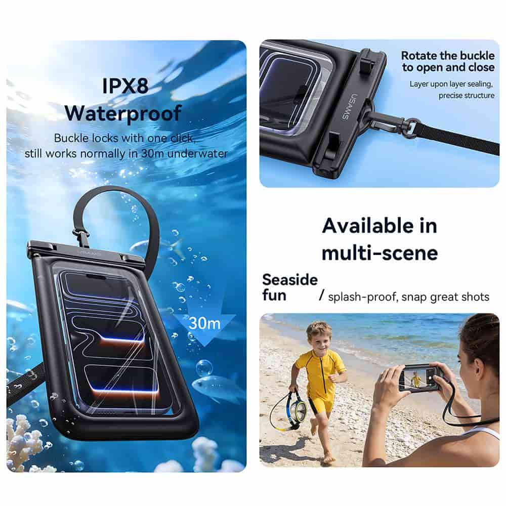USAMS YD017 7.2-inch Phone Air-cushioned Waterproof Bag