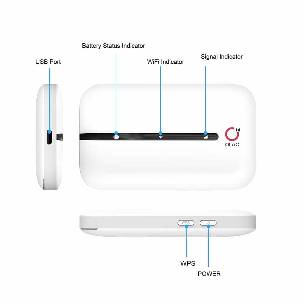 OLAX MT10 Mobile Wireless Wifi Pocket Router With Sim Card - 3000mAh Battery