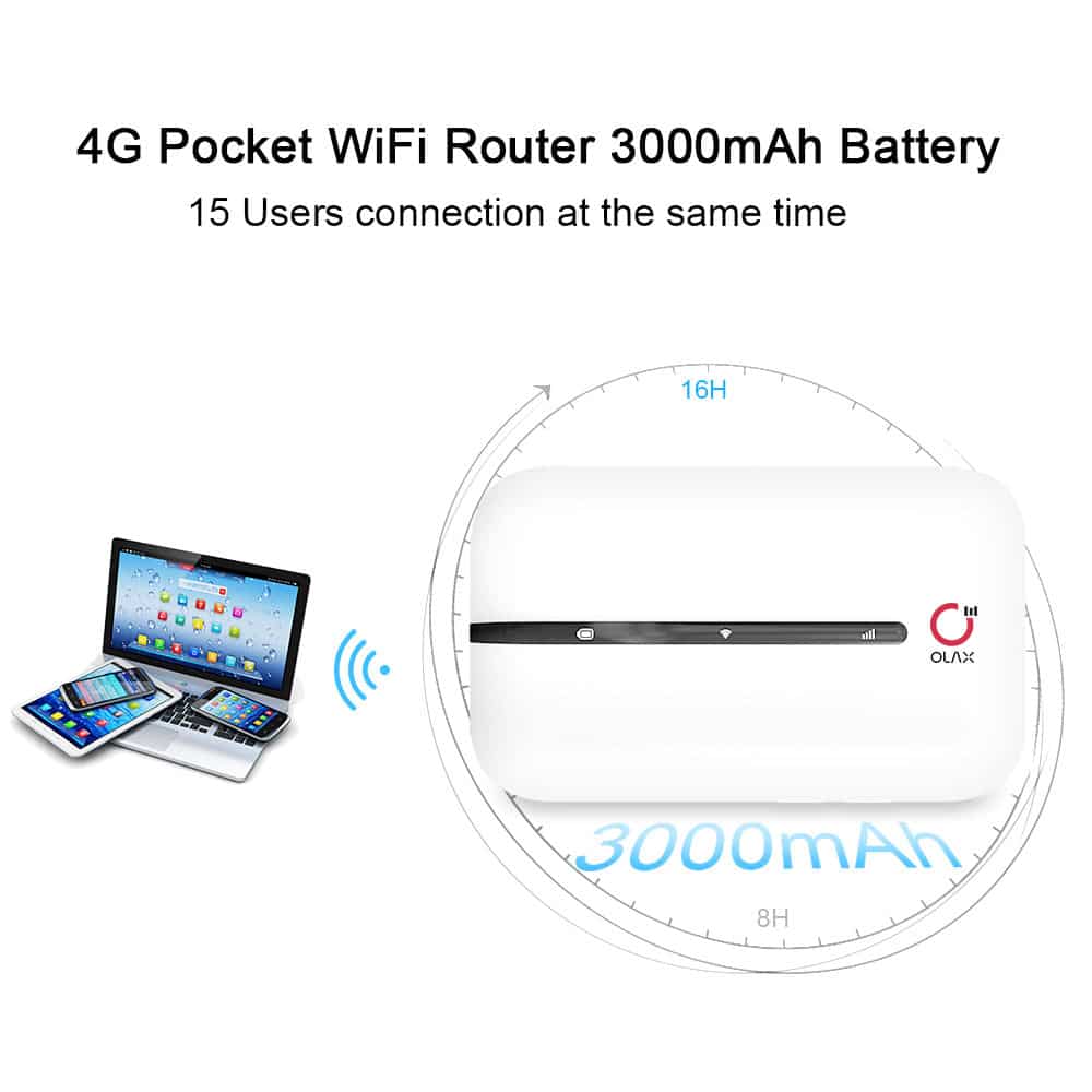 OLAX MT10 Mobile Wireless Wifi Pocket Router With Sim Card - 3000mAh Battery