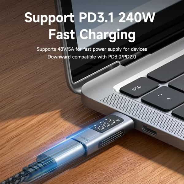 Hagibis TUA03 240W 40Gbps 8K@60Hz LED Display USB-C Adapter USB4 Connector