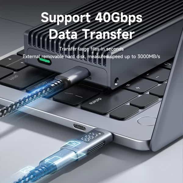 Hagibis TUA03 240W 40Gbps 8K@60Hz LED Display USB-C Adapter USB4 Connector
