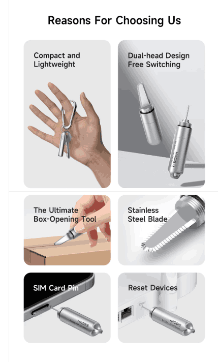 Hagibis CP03 Portable Box Cutter & SIM Eject Tool