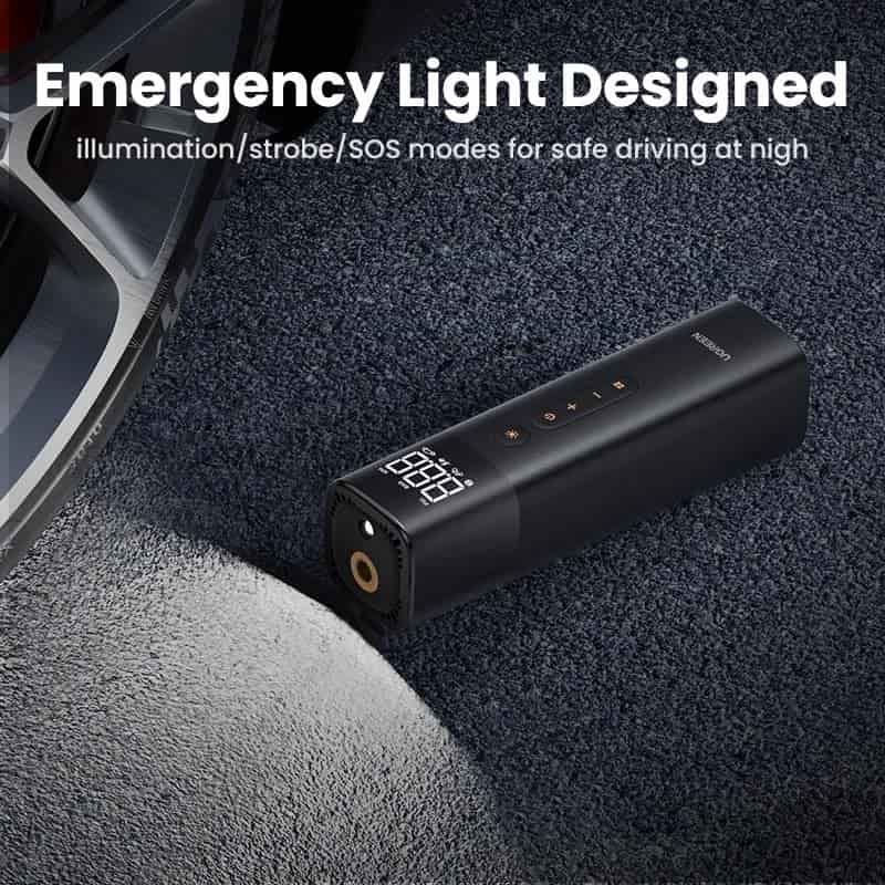 UGREEN Car Air Pump Portable Air Compressor for Car Motorcycles Bicycle Electric Tire Inflator with LCD Digital Display