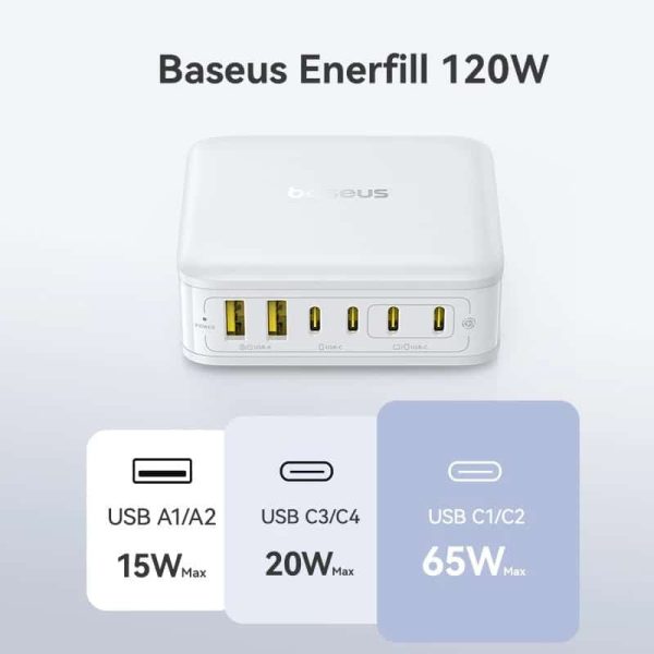 Baseus EnerFill FH21 120W 4C+2U Desktop Charging Station
