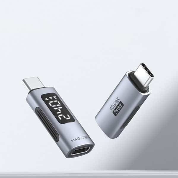 Hagibis TUA03 240W 40Gbps 8K@60Hz LED Display USB-C Adapter USB4 Connector