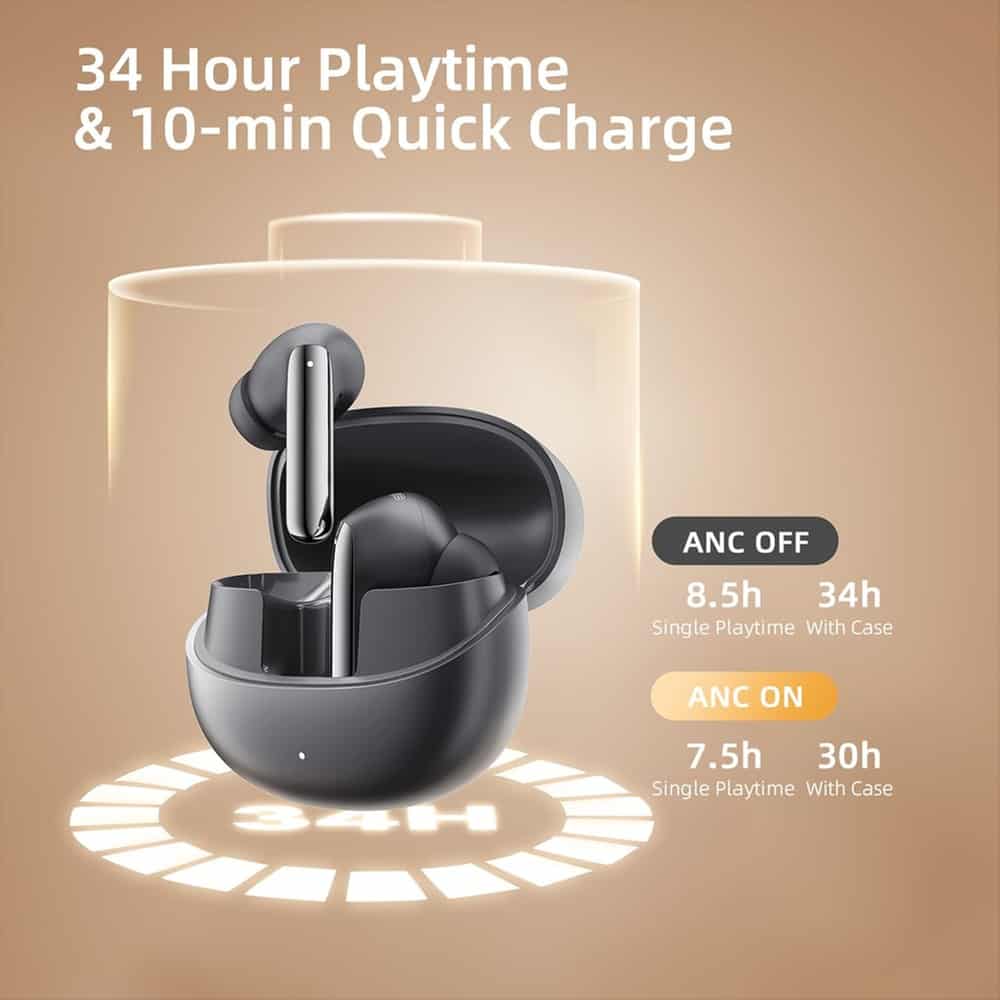 QCY Melobuds N20 Pro 50dB Hybrid ANC + Hi-Res Audio & LDAC TWS Earbuds