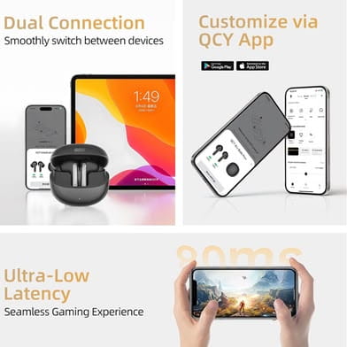 QCY Melobuds N20 Pro 50dB Hybrid ANC + Hi-Res Audio & LDAC TWS Earbuds