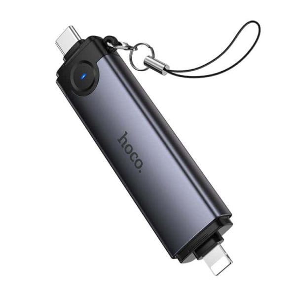 Hoco HB56B OTG USB-C / Lightning to SD, TF, USB2.0 Portable Card Reader Hoco HB56B OTG USB-C / Lightning to SD, TF, USB2.0 Portable Card Reader