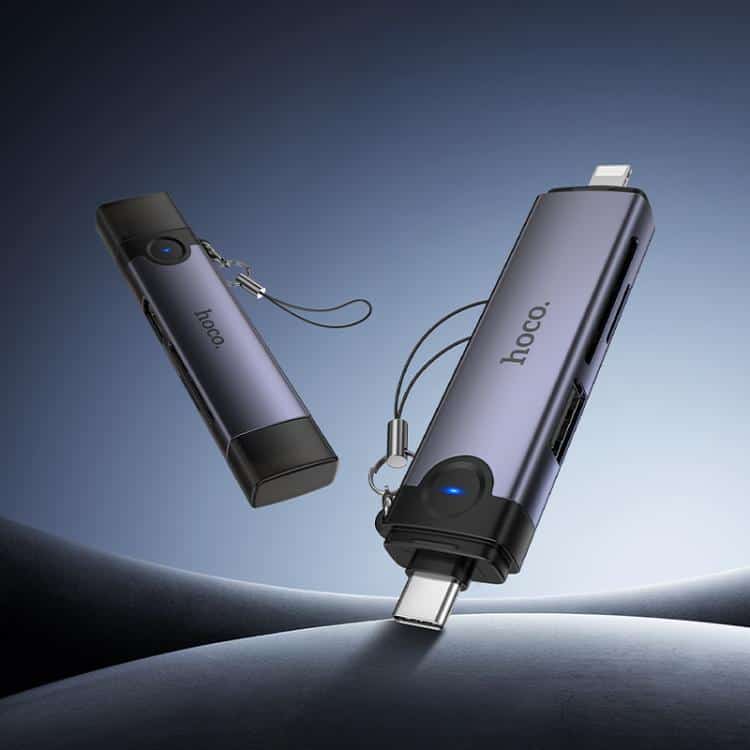 Hoco HB56B OTG USB-C / Lightning to SD, TF, USB2.0 Portable Card Reader