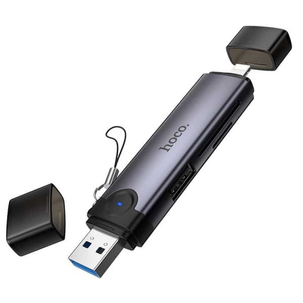 Hoco HB56A OTG USB-A / Lightning to SD, TF, USB2.0 Portable Card Reader Hoco HB56A OTG USB-A / Lightning to SD, TF, USB2.0 Portable Card Reader