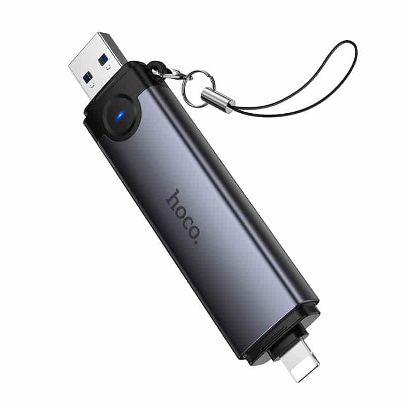 Hoco HB56A OTG USB-A / Lightning to SD, TF, USB2.0 Portable Card Reader