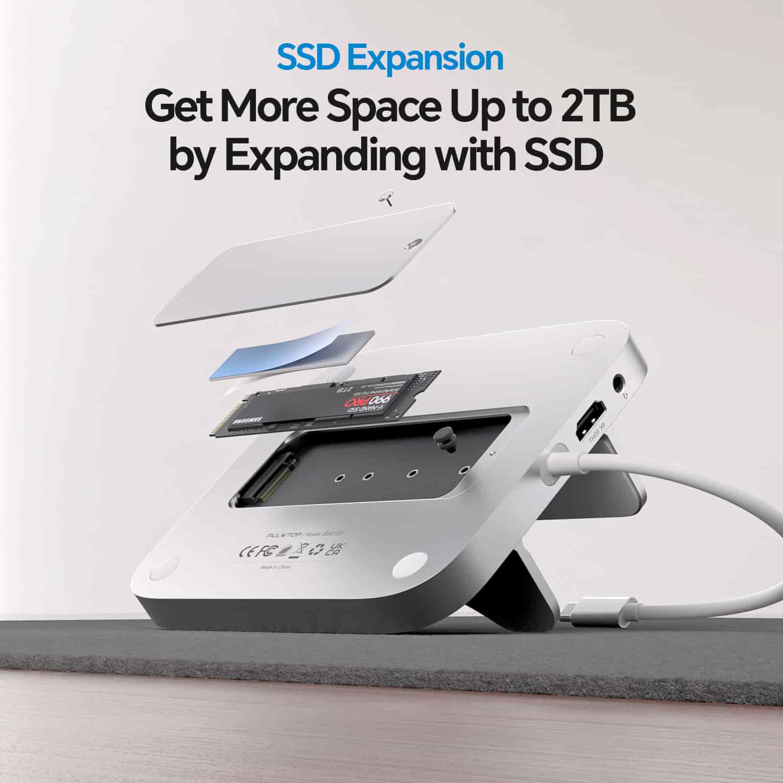 PULWTOP USB C Hub Stand for Mac Mini M4 and M4 Pro - BS212D
