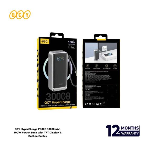 QCY HyperCharge PB30C 30000mAh 100W Power Bank