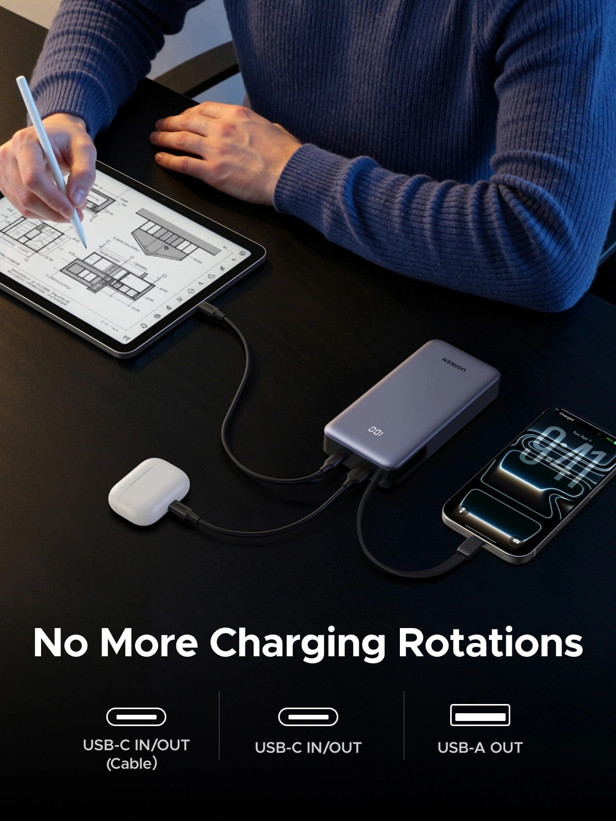 UGREEN PB537 55W CCC Fast Charging 20000mAh Power Bank