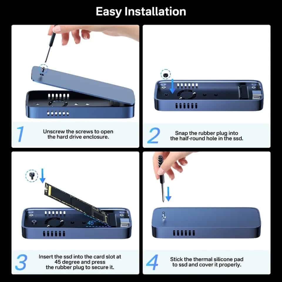 Acasis EC-6608Air 10Gbps M.2 NVMe SSD Enclosure With Built-in Cooling Fan
