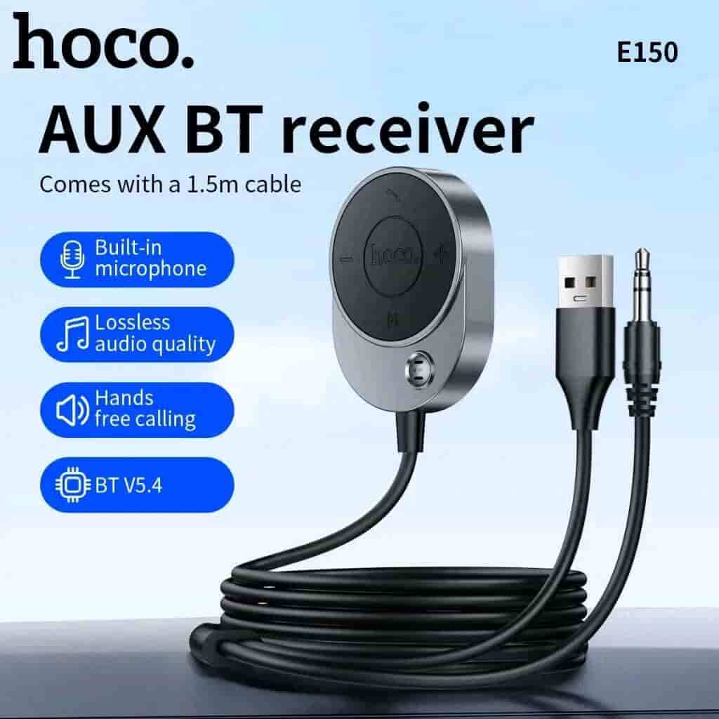 HOCO E150 Auto AUX Bluetooth 5.4 Receiver