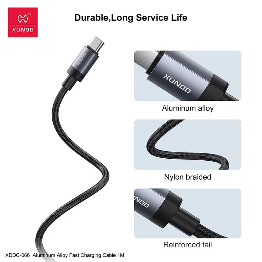 Xundd XDDC-066 27w Type C to IP/ 60W Type C to Type C Fast Charging Cable - 1M