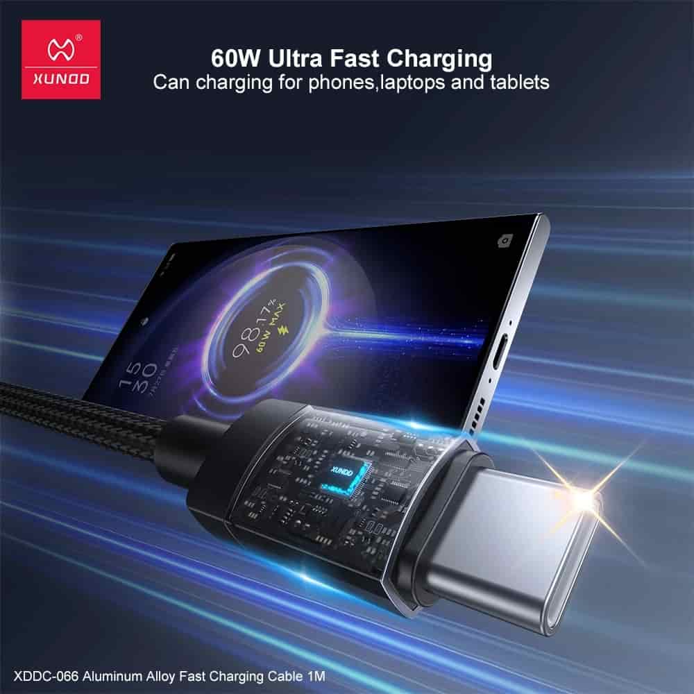 Xundd XDDC-066 27w Type C to IP/ 60W Type C to Type C Fast Charging Cable - 1M