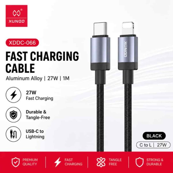 Xundd XDDC-066 27w Type C to IP/ 60W Type C to Type C Fast Charging Cable - 1M