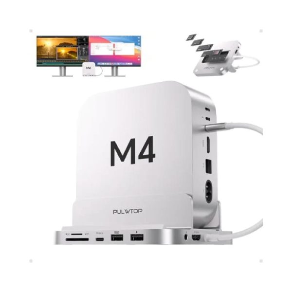 PULWTOP USB C Hub Stand for Mac Mini M4 and M4 Pro - BS212D PULWTOP USB C Hub Stand for Mac Mini M4 and M4 Pro - BS212D