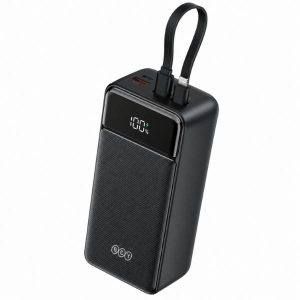 QCY Pulse PB30A 30000mAh PD 22.5W Power Bank with Built-in Cables