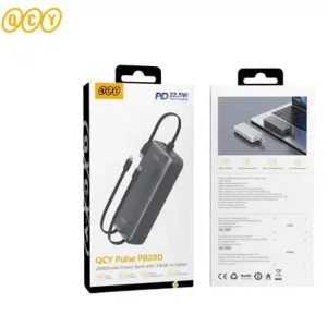 QCY Pulse PB20D 20000mAh Power Bank with 3 Built-in Cables